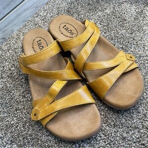 Ta'os` Taos Leather Slip-on Mule Sandal Mustard Size 8 US Women's Slides Comfort